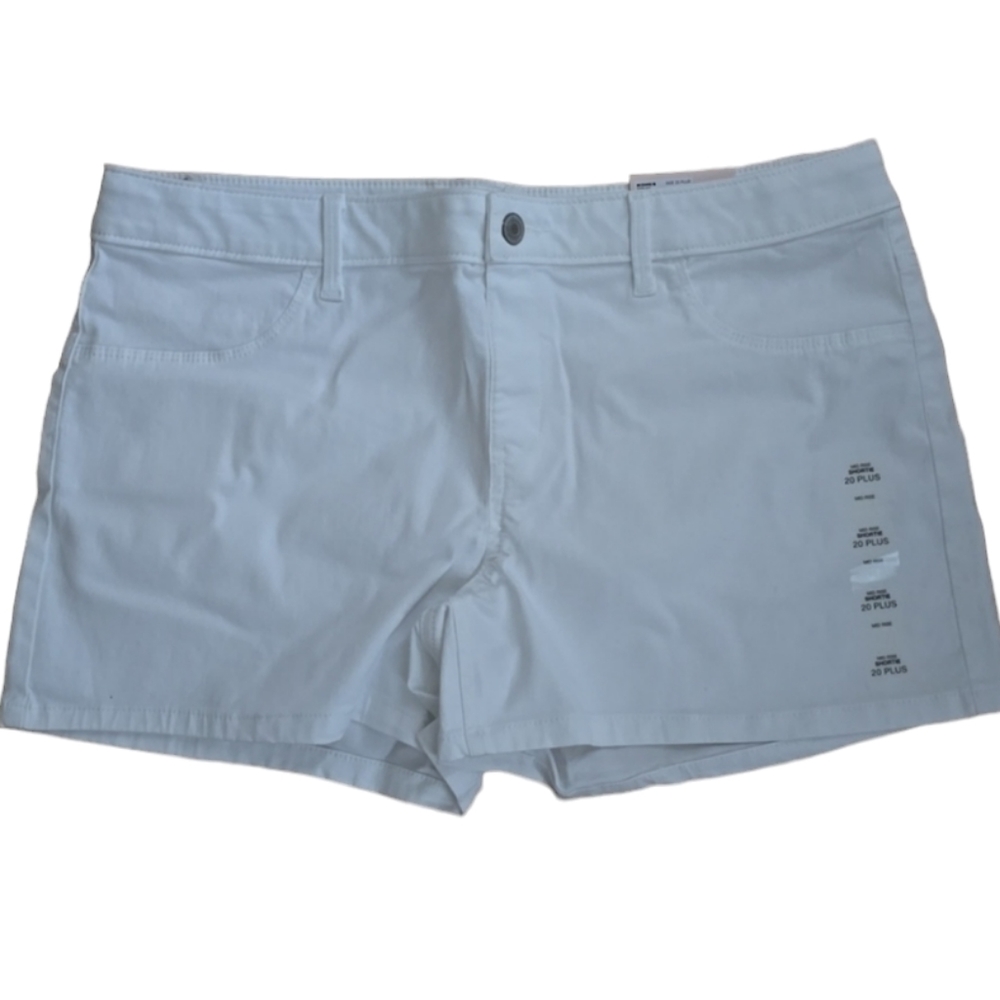 SO BRAND WOMENS JUNIOR PLUS SIZE WHITE PULL-ON SHORTIE SHORTS SIZE 20 PLUS